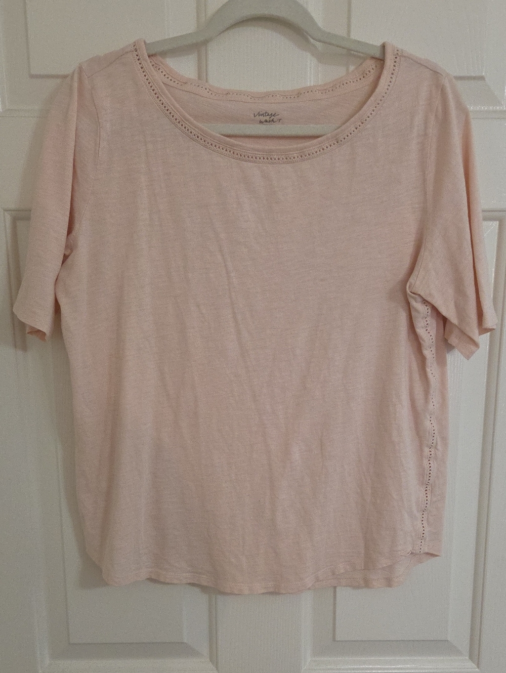 LOFT Light Pink Short Sleeve Scoop Neck Tee